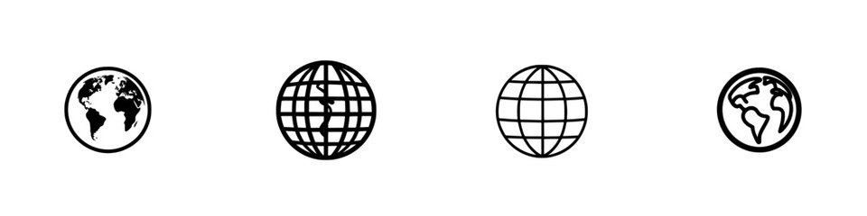 Poster - Vector illustration icons showing different globe designs emphasizing global connection and diversity in visual representation
