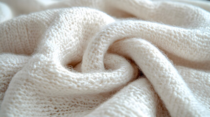 Poster - Textured White Fabric Folds: Close-up Detail of Soft, Clean Material for Abstract Backgrounds and Design Elements.