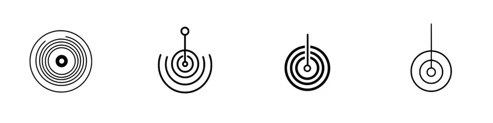 Poster - Vector illustration icons of concentric circles in various designs showcasing circular patterns and shapes