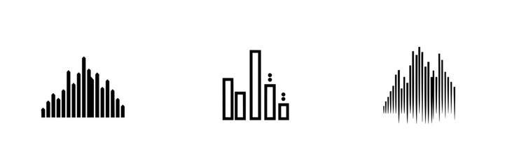 Poster - Vector illustration icons showcasing sound wave patterns in minimalist design suitable for various applications and creative projects