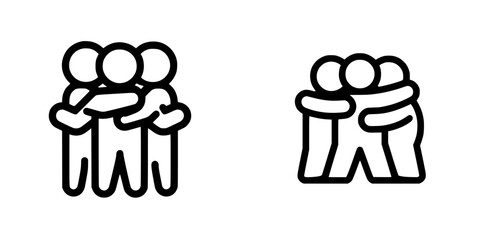 Poster - group of people hugging each other in a vector illustration representing friendship and connection i