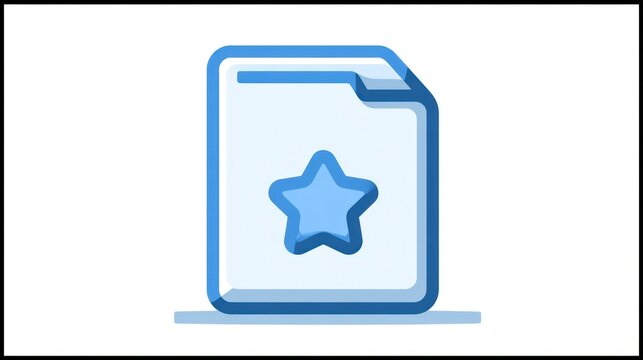 Folder Icon with Star Symbol Digital File Management and Organization Graphics