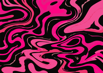 Fototapete - Abstract vector illustration featuring flowing magenta and black organic lines and shapes. Dynamic, wavy pattern ideal for backgrounds, fashion, decor, or artistic graphic design elements.