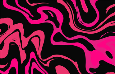Aufkleber - Abstract vector illustration featuring flowing magenta and black organic lines and shapes. Dynamic, wavy pattern ideal for backgrounds, fashion, decor, or artistic graphic design elements.