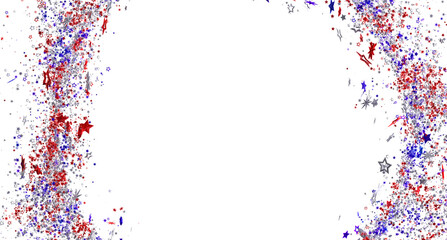 Poster - Red, white, & blue star confetti border. Perfect for 4th of July, Memorial Day, or other patriotic designs.