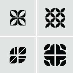 Aufkleber - Four minimalistic abstract geometric logo designs suitable for various branding applications