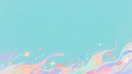 Poster - pastel gradient swirl with light blue background star accents for modern graphic design decorative e