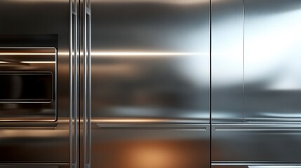 Poster - Sleek stainless steel kitchen appliance panel.