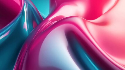 Poster - Pink and blue abstract shapes morphing smoothly