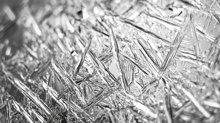 Poster - Close-up of intricate ice crystals forming a complex, geometric pattern.