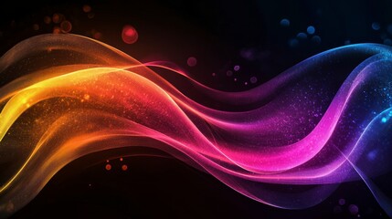 Aufkleber - Abstract colorful glowing wave design.