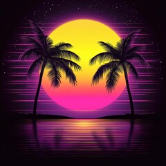 Wall Mural - palm tree silhouette