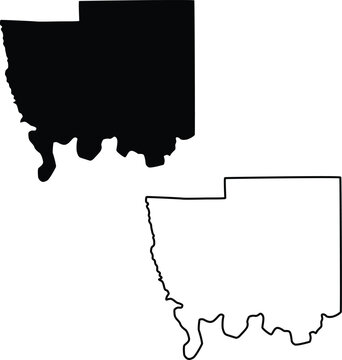Map of Autauga County Alabama USA Silhouette Flat And Outline Design