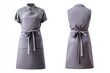 © gankevstock - Gray apron over shirt front and back view, studio shot on white background.
