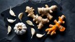 © zabhie - Fresh ginger turmeric and garlic ingredients supporting natural immune health and wellness
