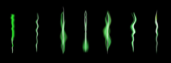 Poster - Eerie green light forms create abstract patterns in dark environment during a creative design session.