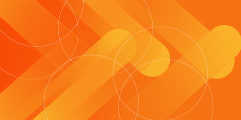 Poster - Abstract orange background with diagonal lines. Dynamic shapes composition.