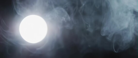 Wall Mural - anamorphic video abstract white spot light with smoke