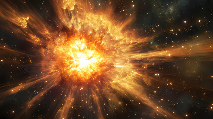 Wall Mural - Cosmic nebula with glowing stars in deep space and interstellar clouds. [Hollow Velocity] | Fadeblast Spire | dim explosion. Illustration
