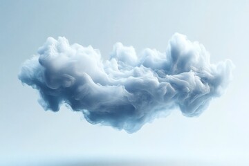Wall Mural - A fluffy cloud floating against a serene, light-blue backdrop