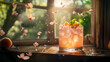 © +27.000 BOU - A Refreshing Floral Cocktail: This image showcases a stunning, photorealistic cocktail, beautifully styled, with a delicate balance of ingredients and flavors.