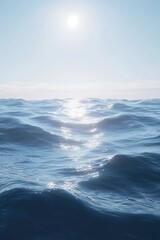 calm ocean surface under a bright sun