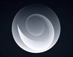 Poster - Abstract Circular Spiral Design Grey, White, Dark Background