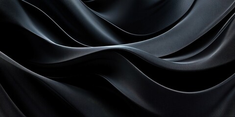 Poster - Abstract Black Fabric Texture Drape