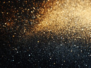 Poster - Glittery Background of Gold and Black Sparkles for Creative Use