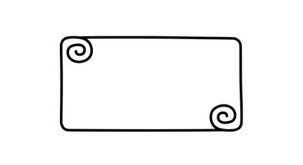 Poster - Simple Blank Frame: A clean and elegant rectangular frame with rounded corners and decorative scrollwork accents, perfect for adding text or a design.