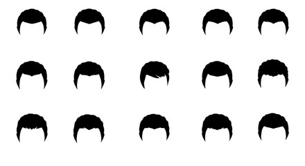Fototapete - Hair Pattern Design: A visual array showcasing an assortment of hairstyles, offering a diverse representation of hair patterns for design and styling concepts.