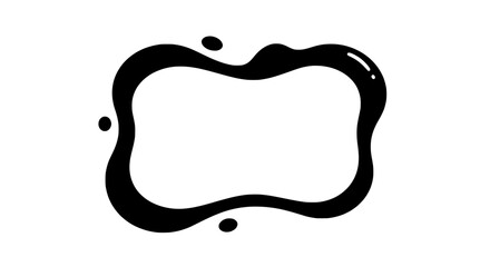 Fototapete - Abstract Ink Blob Frame: A stylish, abstract ink blot frame, perfect for adding a unique touch to your designs.  The irregular shape offers a dynamic and expressive feel.