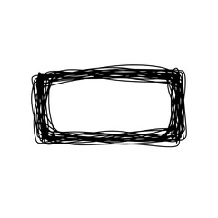 Fototapete - Sketchy Enclosure: Hand-drawn scribble outlining a rectangular space, evoking the raw energy of freehand art, perfect for adding a unique touch to designs.