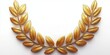 © 宜然 左 - golden laurel wreath with symmetrical leaves arranged in a semicircle on a white background symbolizing victory and honor