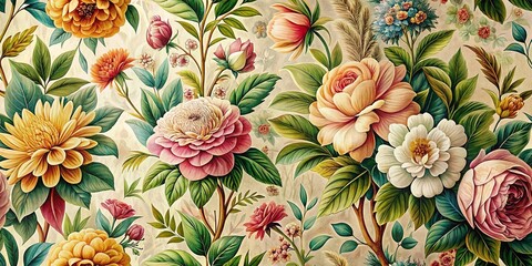  Botanical Wall Art:  Elegant Floral Pattern Illustrations, Vintage Style Prints