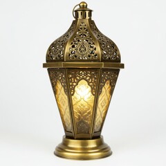 Wall Mural - Ornate lantern isolated on white background for decorative lighting and ambiance.
