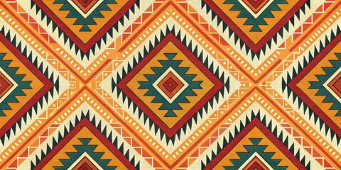 Poster - Geometric Southwestern Tribal Pattern Seamless Texture