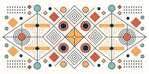 Poster - Geometric Abstract Pattern with Earthy Tones and Symmetrical Design