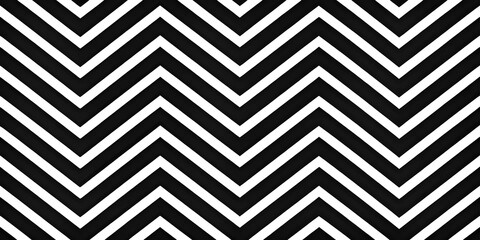 Poster - Seamless Black and White Chevron Zigzag Pattern Texture