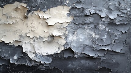 Poster - abstract gray and white peeling paint texture background wall grunge urban design element modern art