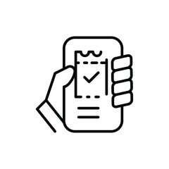 Poster - online ticket booking outline icon vector design good for web or mobile app