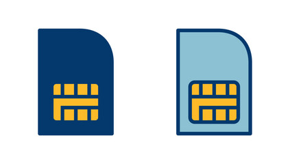 Poster - Sim card icon vector isolated on white background. Mobile slot icon. Mobile cellular phone sim card chip.