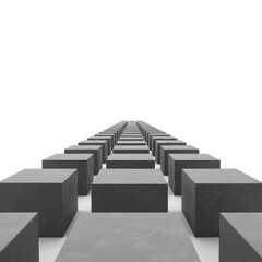 Aufkleber - Grey Cubes Path Abstract Geometric Design