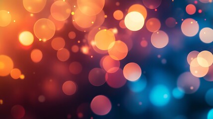 Poster - Abstract Colorful Bokeh Background Festive Orange Blue Lights Blurred Circles Shiny Sparkling Design Elegant Modern Holiday Texture Digital Art Photo 