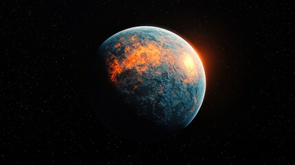 Wall Mural - a planet engulfed by its dying sun