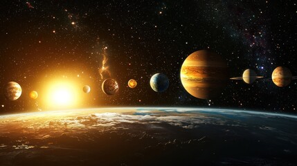 Wall Mural - a planetary alignment visible from earth