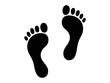 © Alamin - Black footprints walking on a transparent background minimalist concept illustration of footwear.