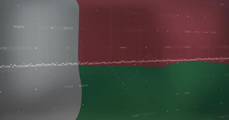 Poster - Data chart showing undulating white dot boundary dividing red and green regions with dotted lines