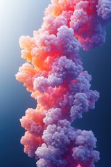Poster - Abstract Fluffy Cloud Formation Swirls Against Gradient Sky Background Close Up View Digital Art