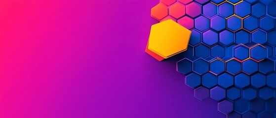 Poster - Abstract hexagonal background with vibrant colors